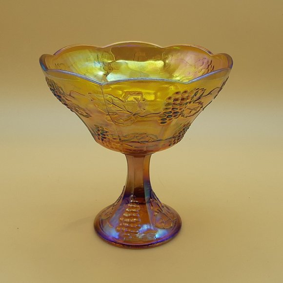 Indiana Glass Company Orange Carnival Compote Serving Dish - Picture 5 of 11